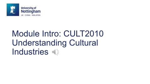 Thumbnail for CULT2010 Understanding the Cultural Industries.