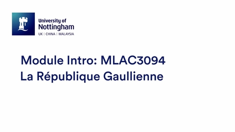 Thumbnail for MLAC3094 La République Gaullienne