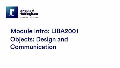 Thumbnail for entry LIBA2001 Objects: Design and Communication