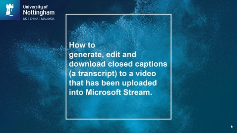 Thumbnail for entry Closed caption generation to a video in Microsoft Stream