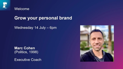 Thumbnail for entry Alumni webinar: Grow your personal brand with Marc Cohen