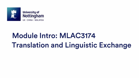 Thumbnail for entry MLAC3174 Translation and Linguistic Exchange