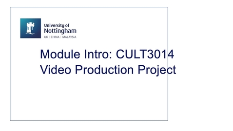 Thumbnail for CULT3014 Video Production Project