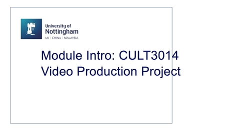 Thumbnail for entry CULT3014 Video Production Project