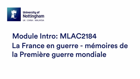 Thumbnail for entry MLAC2184 La France en guerre - mémoires de la Première guerre mondiale
