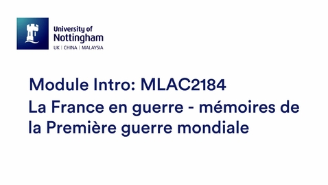 Thumbnail for MLAC2184 La France en guerre - mémoires de la Première guerre mondiale