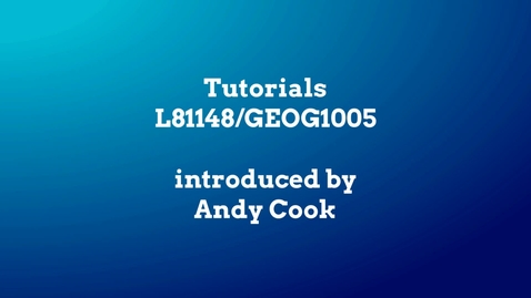Thumbnail for Tutorial (GEOG1005)