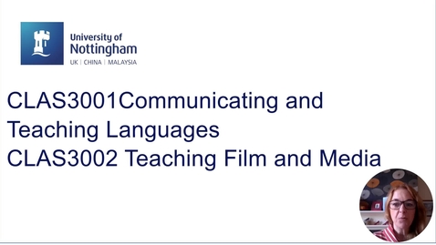 Thumbnail for CLAS3001 - Communicating and Teaching Languages for Undergraduate Ambassadors &amp; CLAS3002 - Teaching Film and Media Studies for Undergraduate Ambassadors
