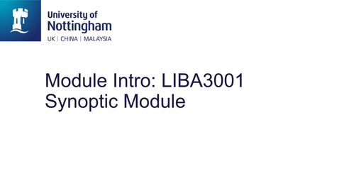 Thumbnail for entry LIBA3002 Synoptic Module