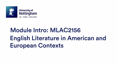 Thumbnail for MLAC2156 /MLAC2172 English Literature in American and European Contexts 
