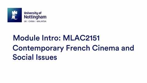 Thumbnail for MLAC2151 Contemporary French Cinema and Social Issues