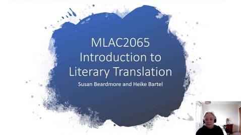 Thumbnail for entry MLAC2065 Introduction to Literary Translation