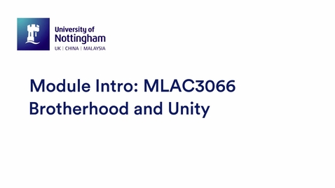 Thumbnail for entry MLAC3066 Brotherhood and Unity