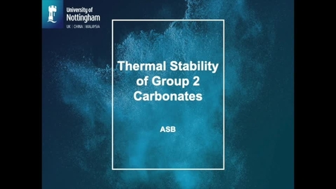 Thumbnail for Thermal Stability of Group 2 Carbonates