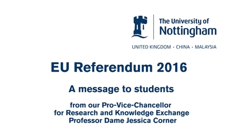 Thumbnail for entry The EU referendum and research – what does this mean for students?