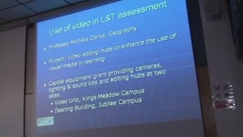 Thumbnail for entry February 2009 E-Learning  community - Michele Clarke - 'Use of video in assessment'