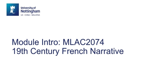 Thumbnail for MLAC2074 19th Century French Narrative