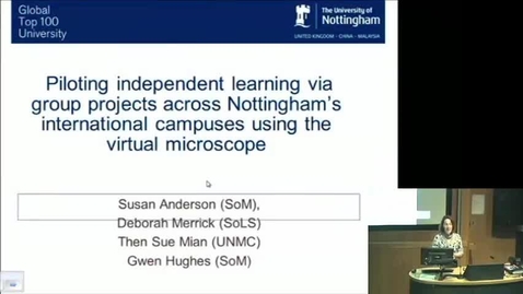 Thumbnail for Susan Anderson (GEM) -  Virtual Microscope, e-learning community November 2015