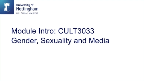 Thumbnail for CULT3033 Gender, Sexuality and Media