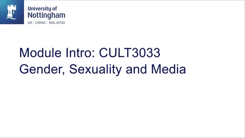 Thumbnail for entry CULT3033 Gender, Sexuality and Media