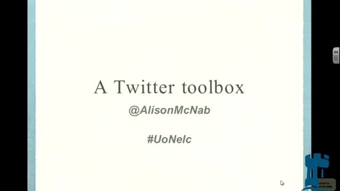 Thumbnail for March 2014 E-Learning community - Alison McNab(Library) - Twitter
