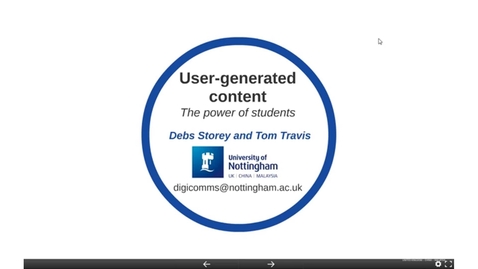 Thumbnail for entry UoNSMart: Debs Storey and Tom Travis - Student-generated Content