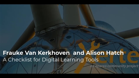 Thumbnail for Frauke Van Kerkhoven  and Alison Hatch - A checklist for digital learning tools