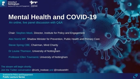 Thumbnail for Mental Health panel event Wednesday 1 July 2020