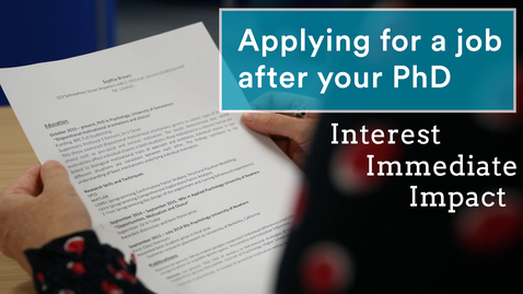 Thumbnail for Successful job applications for PhD students