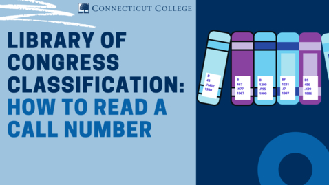 Thumbnail for entry Library of Congress Classification: How to Read an LC Call Number