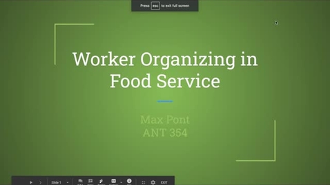 Thumbnail for Worker Organizing in Food Service
