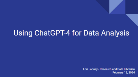 Thumbnail for ChatGPT4 for Data Analysis