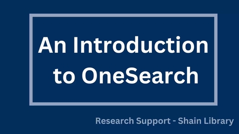 Thumbnail for Introduction to OneSearch