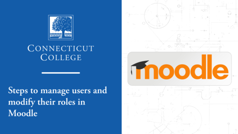 Thumbnail for Moodle: Adding and removing users from a site