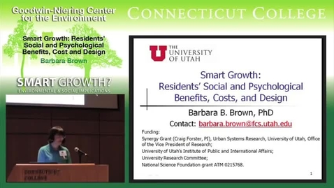 Thumbnail for entry Smart Growth: Residents’ Social and Psychological Benefits, Costs, and Design