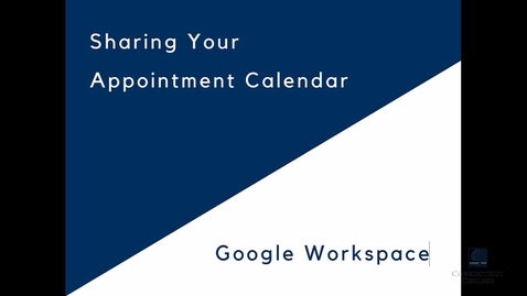 Thumbnail for entry Sharing Your Appointment Calendar