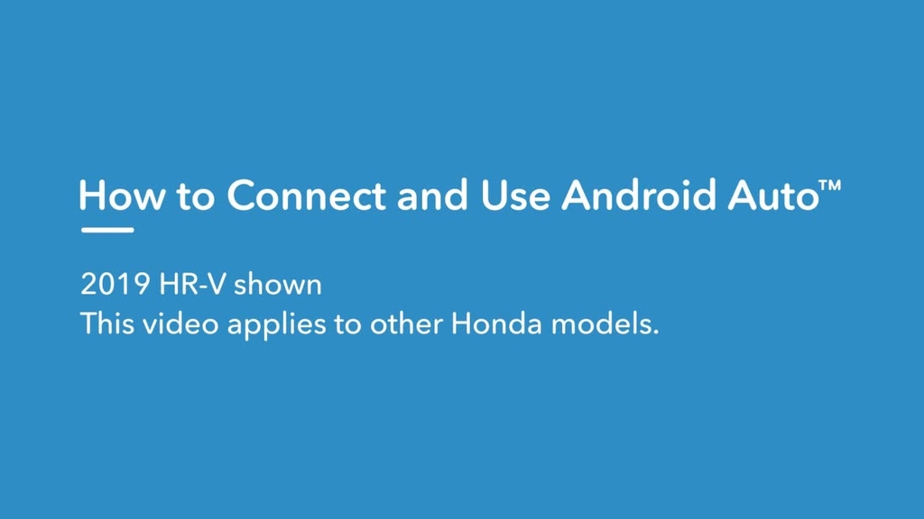 2019 Cr V How To Connect And Use Android Auto