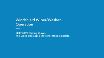 2020 Cr V How To Use The Wipers Washers Rain Sensing