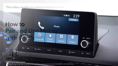 How to Pair and Use Mobile Phones with Bl 2022 Honda Civic
