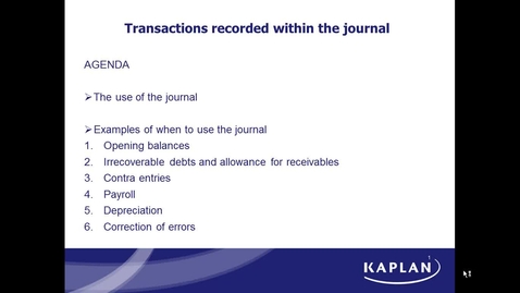 Thumbnail for Transactions recorded in the journal