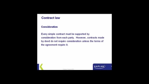 Thumbnail for English Contract Law - Consideration