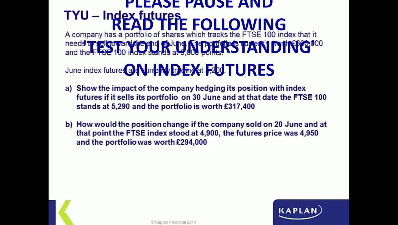 Index Futures Worked Example
