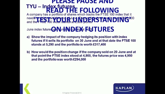 Index Futures Worked Example