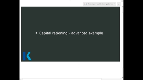 Thumbnail for Capital Rationing Advanced Example