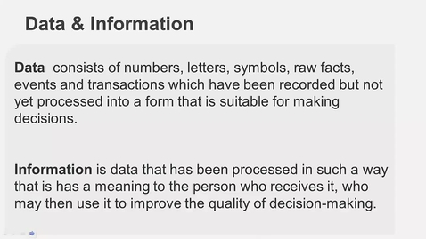 Thumbnail for Data and information - Technical Recap