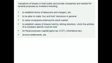 Thumbnail for Introduction to when and how to value shares
