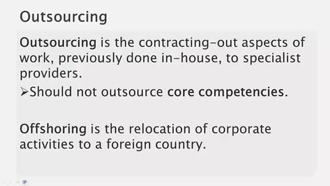 Thumbnail for Outsourcing &amp; offshoring - Technical Recap
