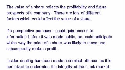 Thumbnail for (UK) Criminal Offence of Insider Dealing - Description and Penalties