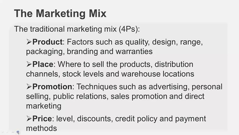 Thumbnail for The Marketing Mix