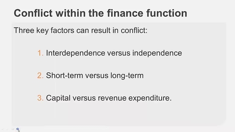 Thumbnail for Conflict within the Finance Function